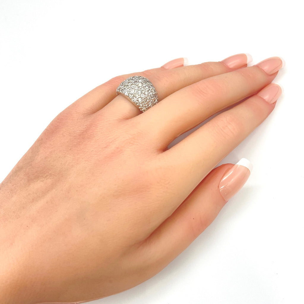 メレダイヤ デザインリング プラチナ 指輪 リング 11号 Pt900 ダイヤモンド レディース 【中古】nbjwl