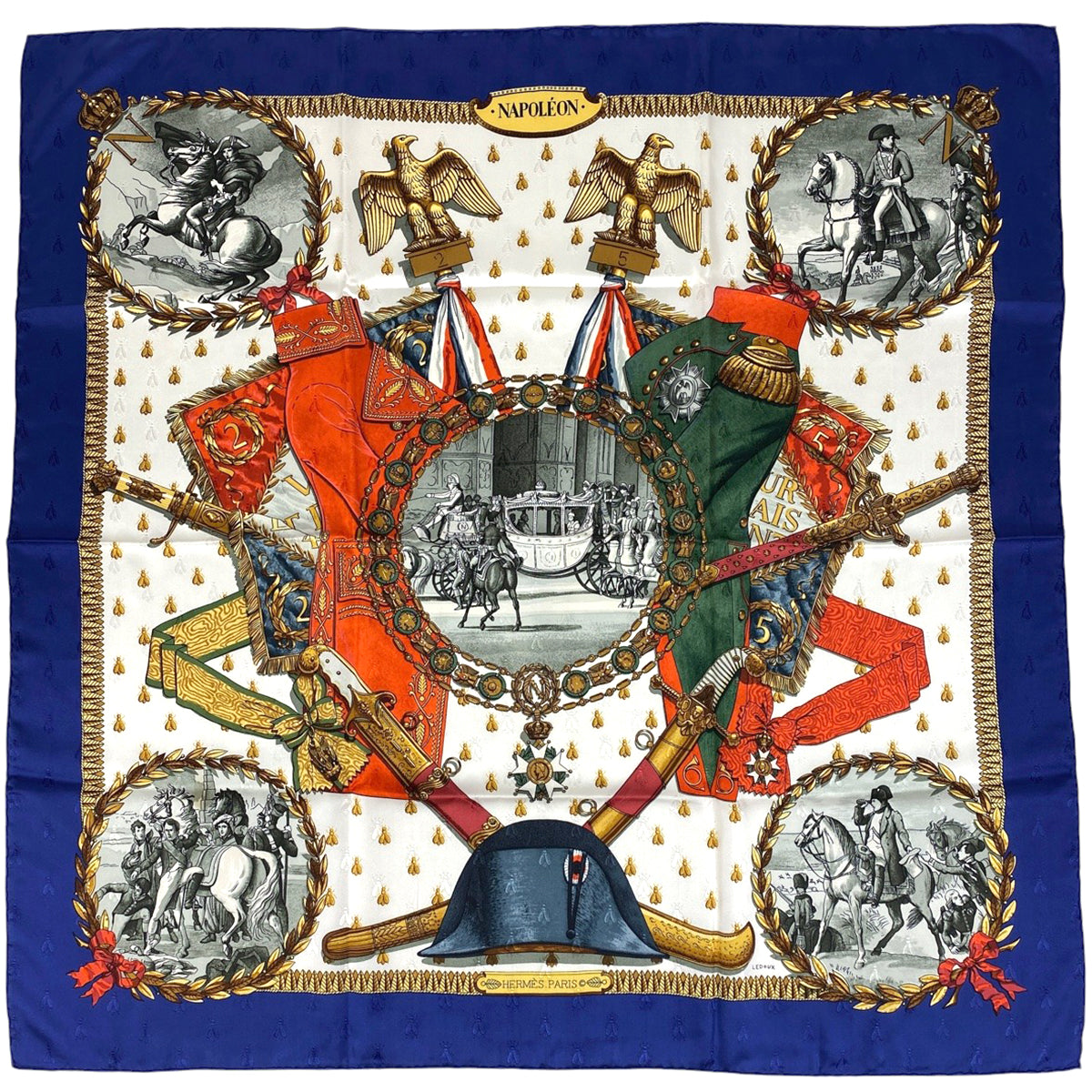 エルメス HERMES/スカーフ カレ90 ナポレオン NAPOLEON 肖像画