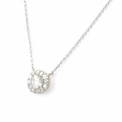 ダイヤモンド デザインネックレス WG ホワイトゴールド メレダイヤ ペンダント ネックレス K18 WG ダイヤモンド レディース 【中古】nbjwl