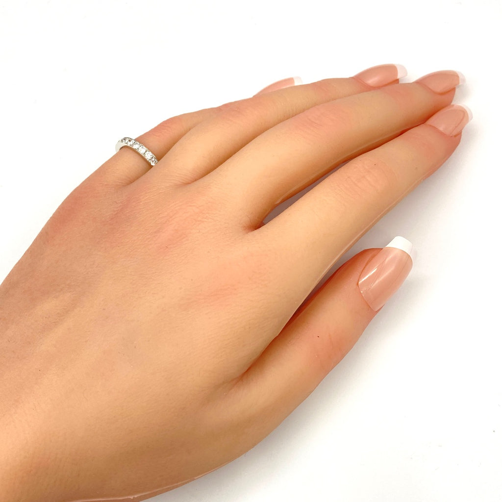 メレダイヤ デザインリング プラチナ 指輪 リング 11号 Pt950 ダイヤモンド レディース 【中古】nbjwl