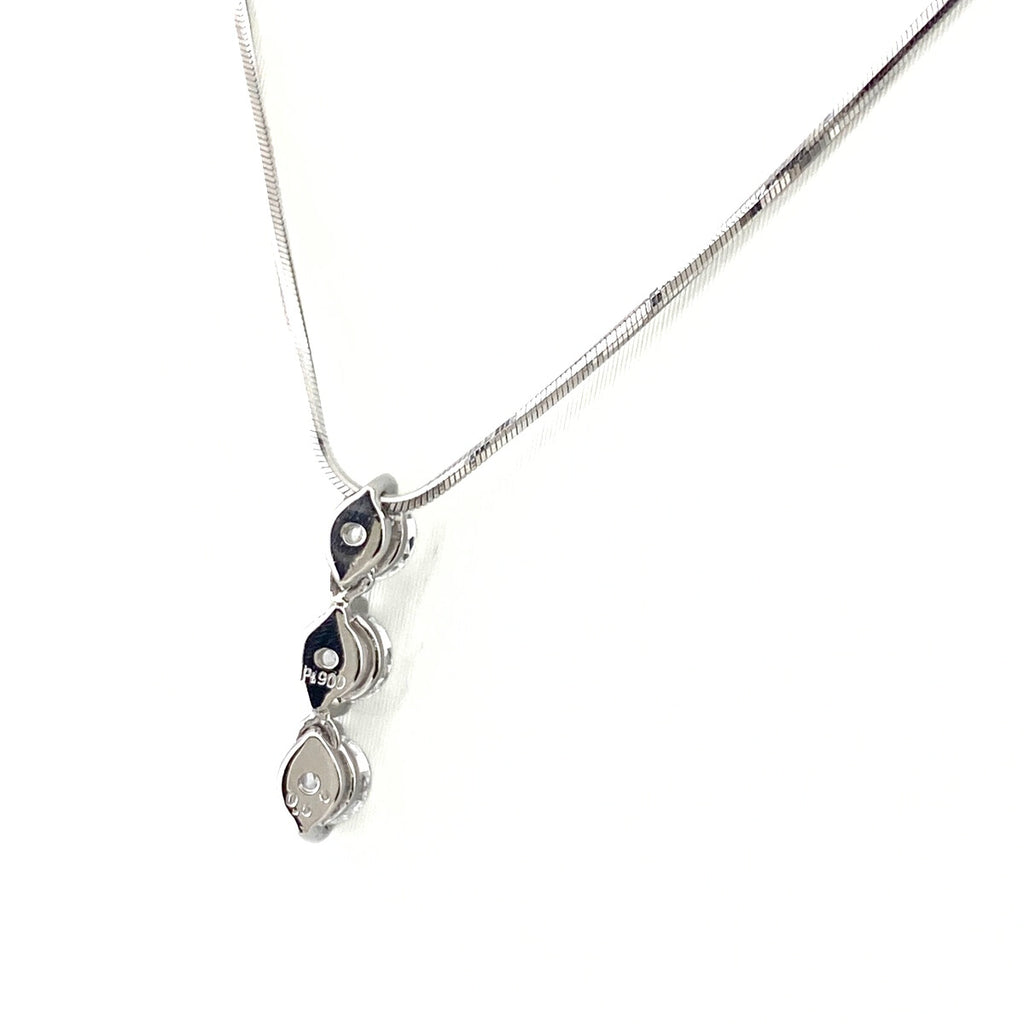トリロジー メレダイヤ デザインネックレス プラチナ ペンダント ネックレス Pt900 Pt850 ダイヤモンド レディース 【中古】brjwl