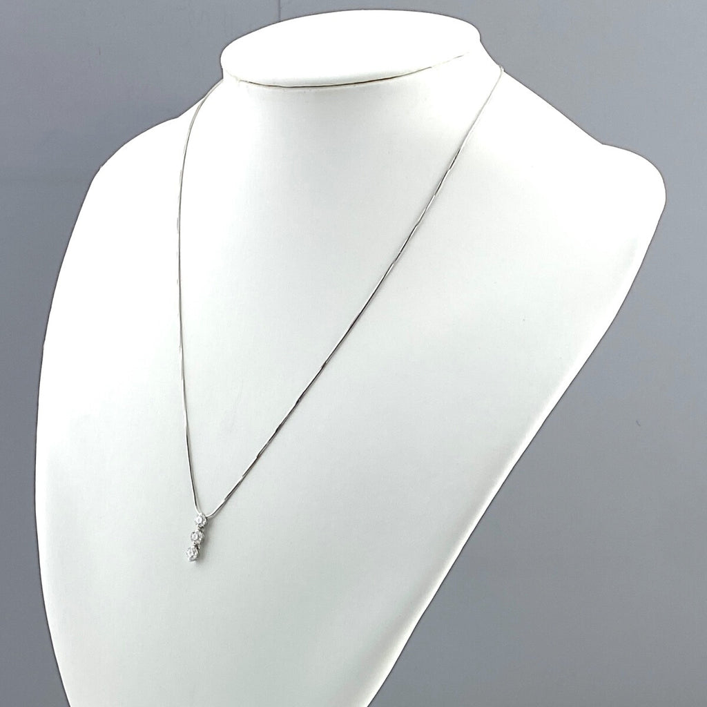 トリロジー メレダイヤ デザインネックレス プラチナ ペンダント ネックレス Pt900 Pt850 ダイヤモンド レディース 【中古】brjwl