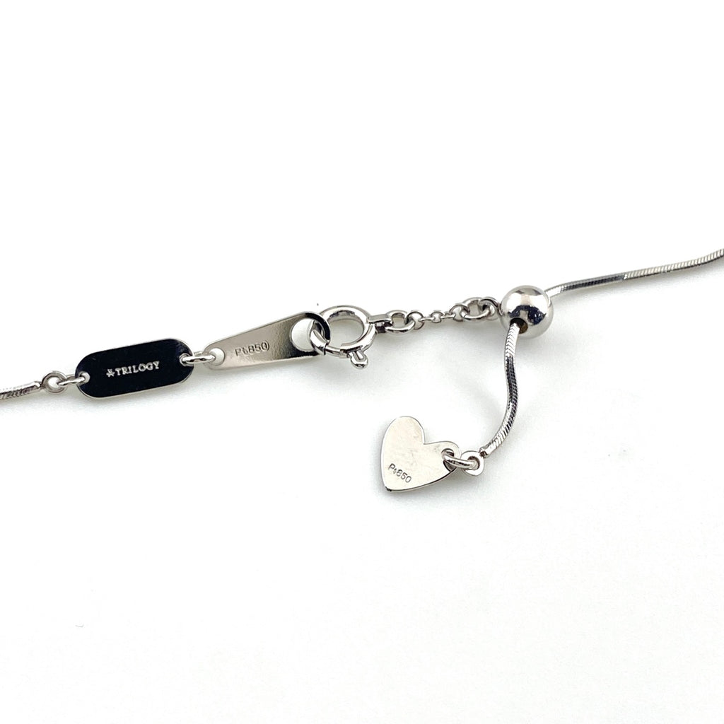 トリロジー メレダイヤ デザインネックレス プラチナ ペンダント ネックレス Pt900 Pt850 ダイヤモンド レディース 【中古】brjwl