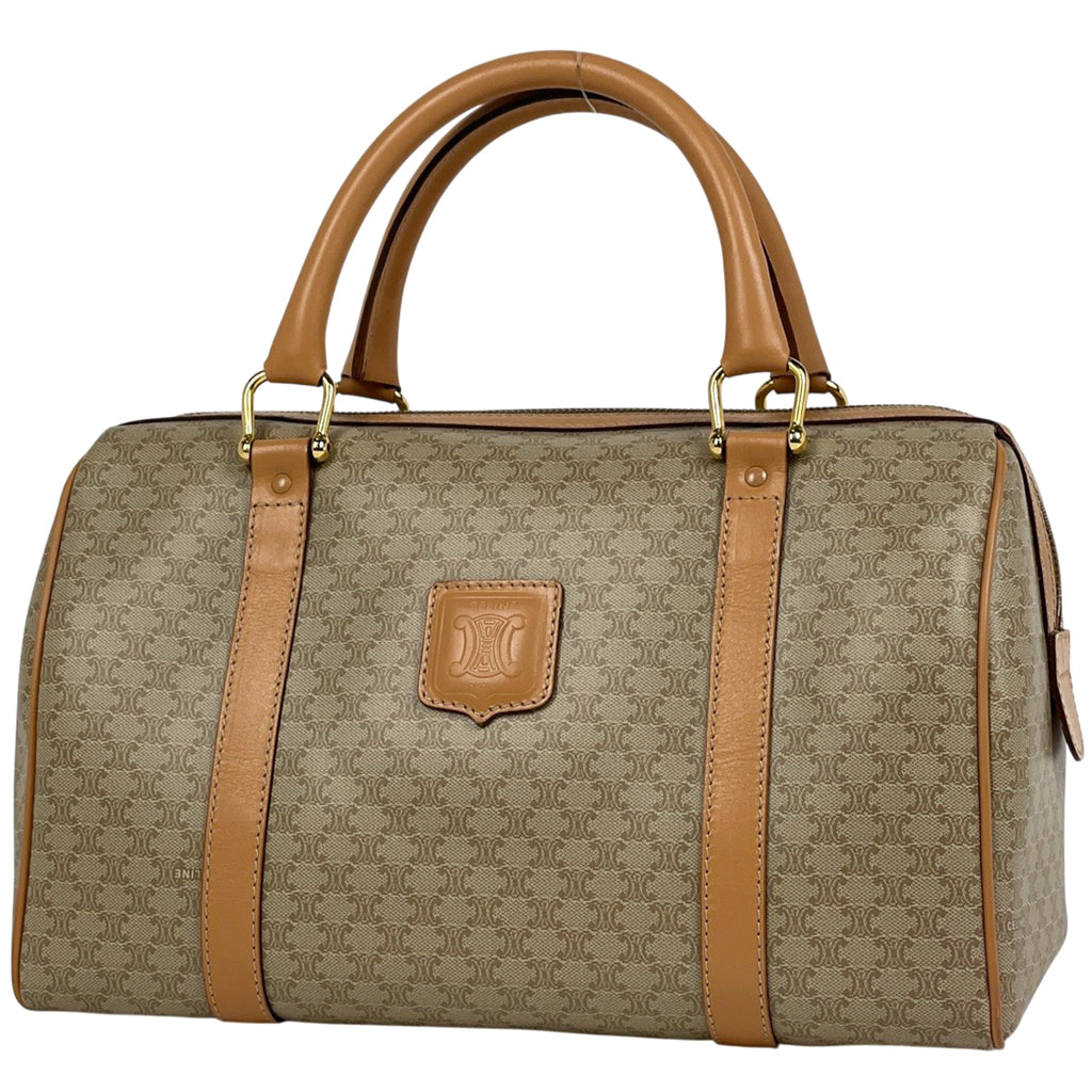 セリーヌ マカダム柄 ハンドバッグ ミニボストン ハンドバッグ コーティングキャンバス ベージュ レディース 【中古】brbag