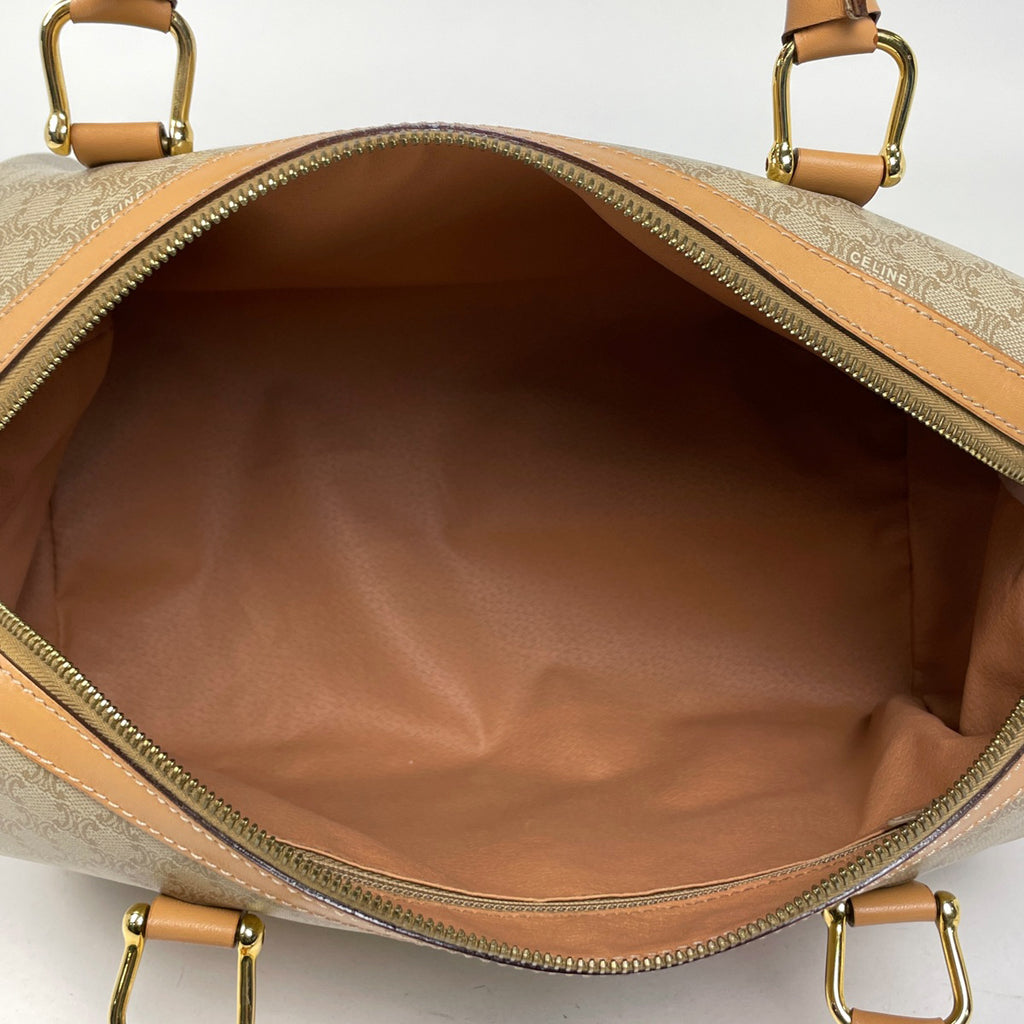 セリーヌ マカダム柄 ハンドバッグ ミニボストン ハンドバッグ コーティングキャンバス ベージュ レディース 【中古】brbag