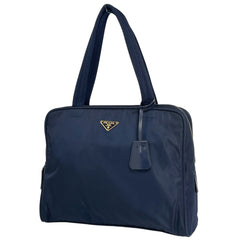 プラダ ロゴプレート ハンドバッグ トートバッグ ハンドバッグ ナイロン ネイビー BR0144 レディース 【中古】brbag