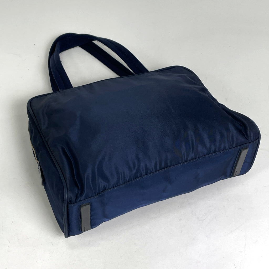 プラダ ロゴプレート ハンドバッグ トートバッグ ハンドバッグ ナイロン ネイビー BR0144 レディース 【中古】brbag