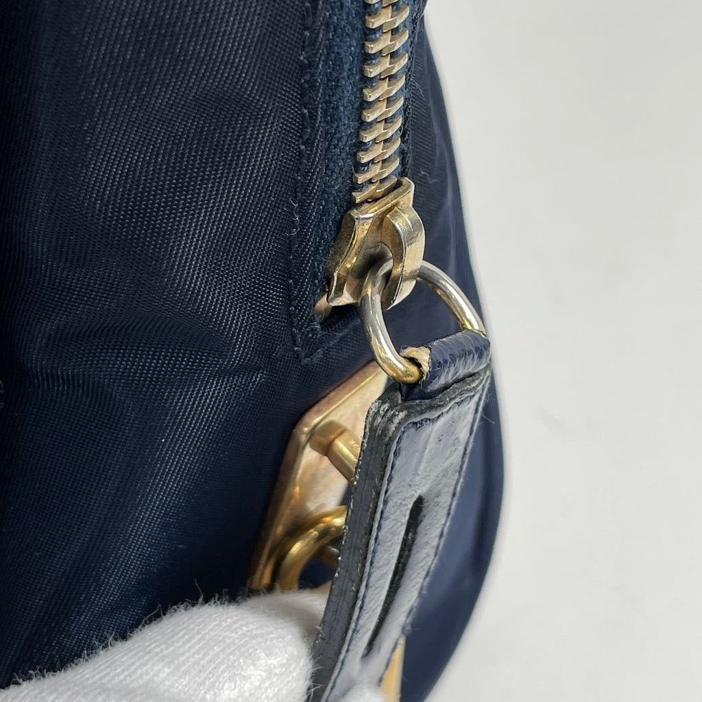 プラダ ロゴプレート ハンドバッグ トートバッグ ハンドバッグ ナイロン ネイビー BR0144 レディース 【中古】brbag