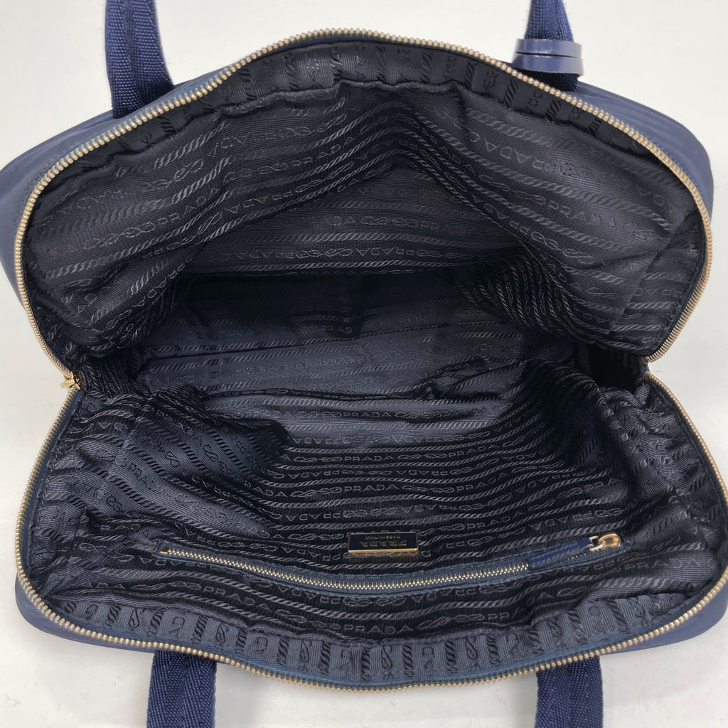 プラダ ロゴプレート ハンドバッグ トートバッグ ハンドバッグ ナイロン ネイビー BR0144 レディース 【中古】brbag