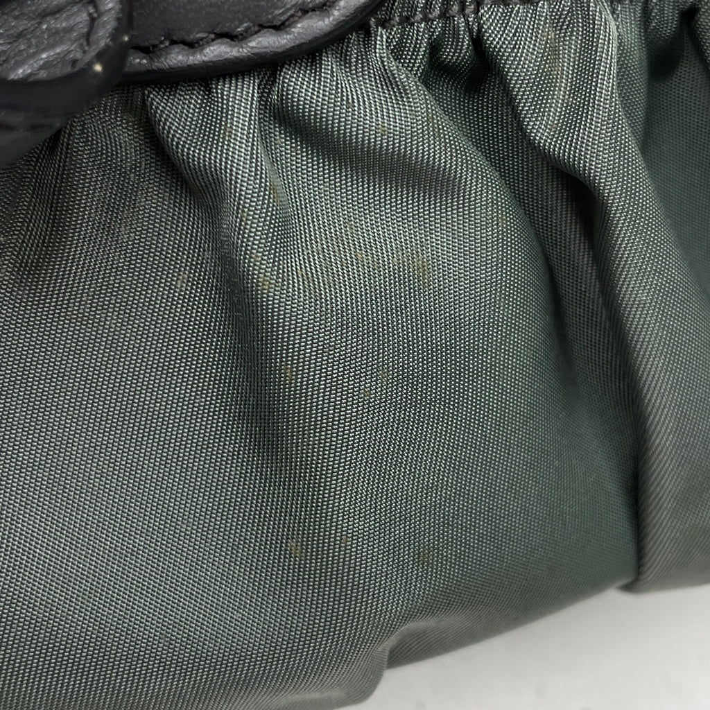 プラダ ロゴ ハンドバッグ ギャザー 2WAY ショルダーバッグ カーキ ハンドバッグ ナイロン グリーン BN1407 レディース 【中古】 brbag