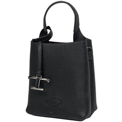 トッズ レザーバッグ マイクロ Tタイムレス 2WAY ショルダーバッグ ハンドバッグ レザー ブラック レディース 【中古】brbag