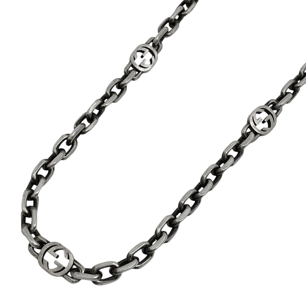 【最終値引き】 グッチ インターロッキングG チェーン ネックレス シルバー925 シルバー レディース 【中古】bracc bracc