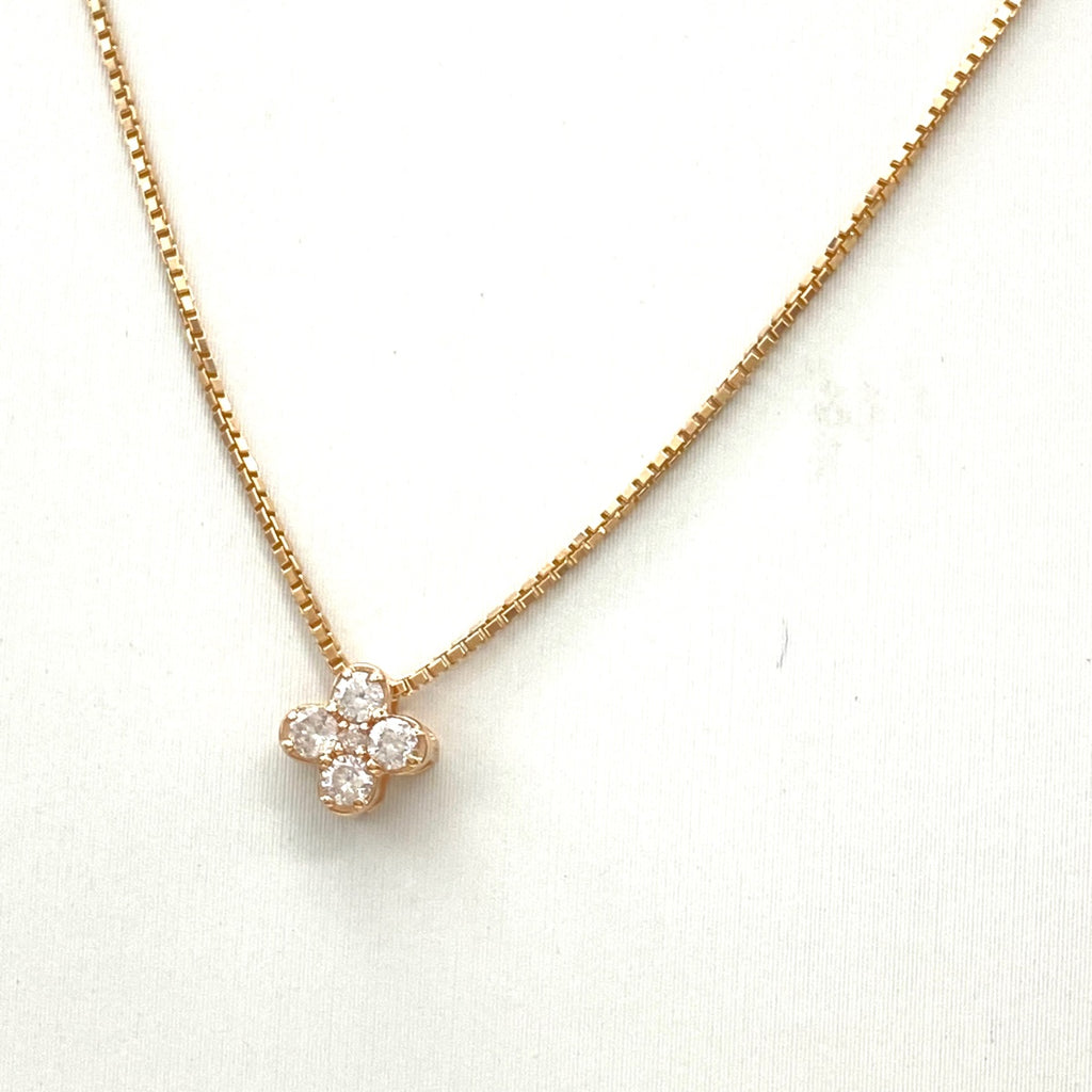 メレダイヤ デザインネックレス ペンダント ネックレス K14 ダイヤモンド レディース 【中古】nbjwl
