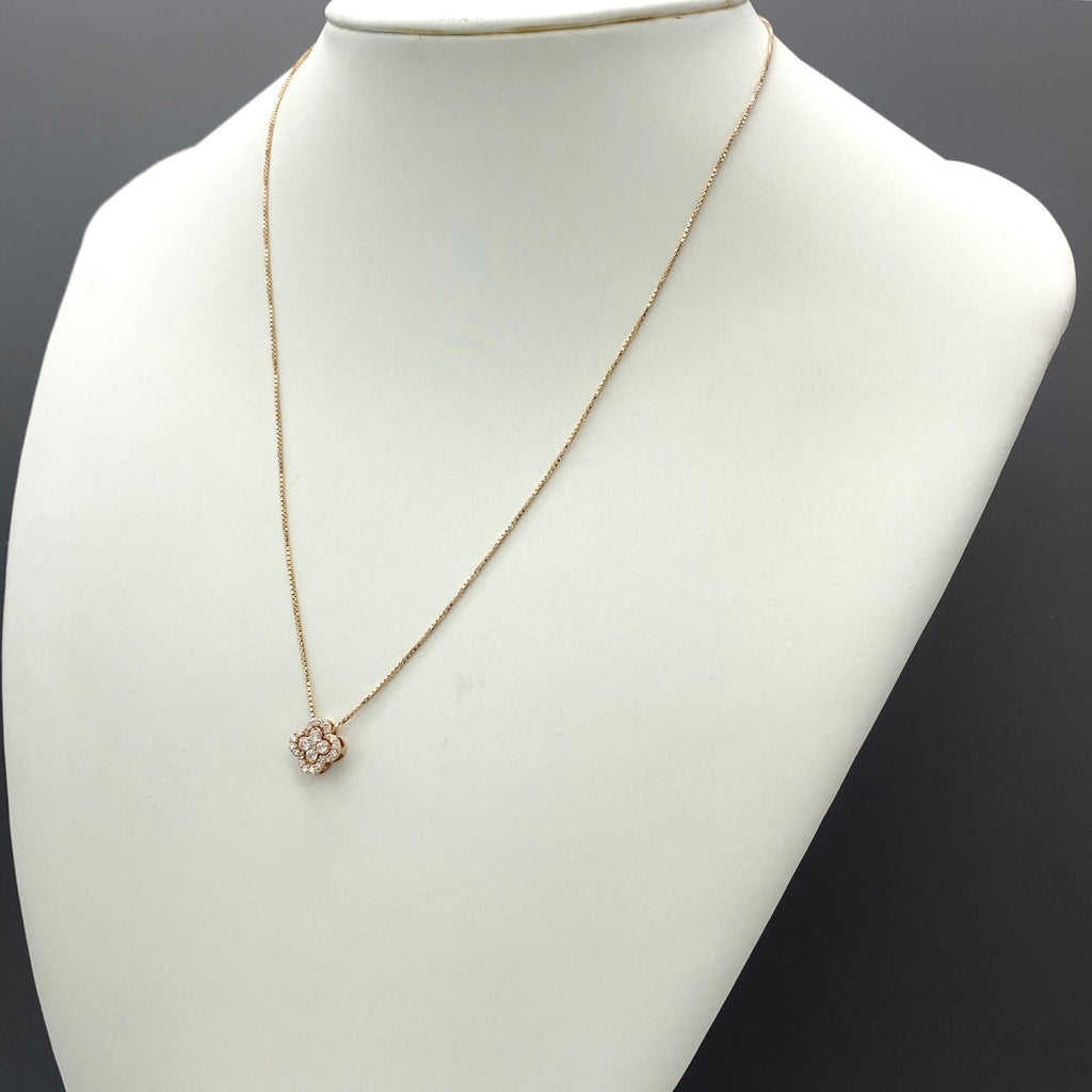 メレダイヤ デザインネックレス ペンダント ネックレス K14 ダイヤモンド レディース 【中古】nbjwl
