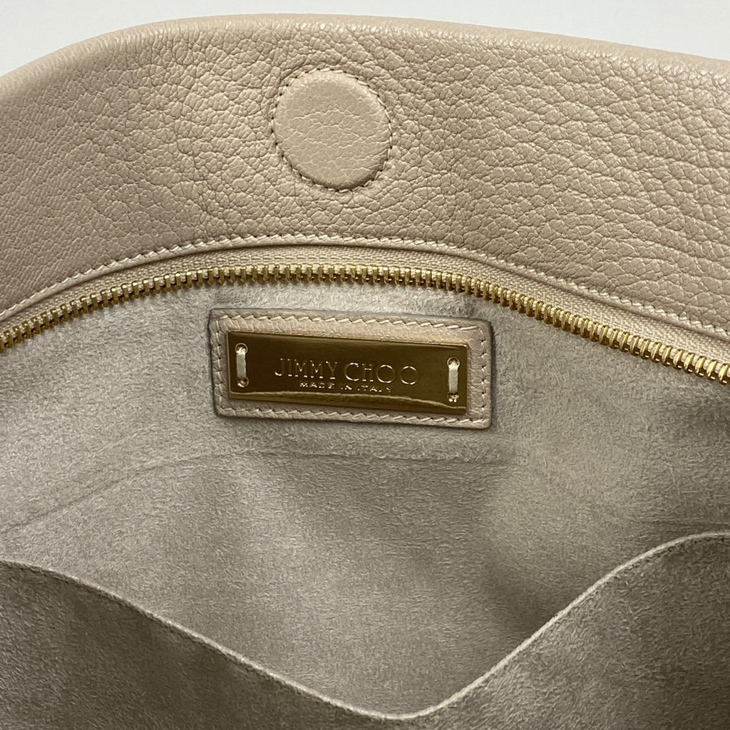 ジミーチュウ ロゴ チェーン ショルダーバッグ 肩掛け ショルダーバッグ レザー ベージュ レディース 【中古】brbag