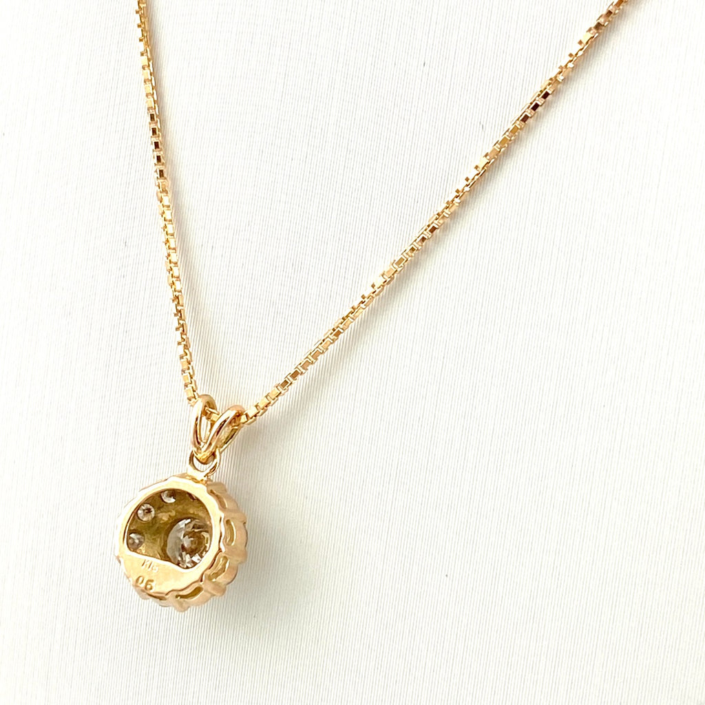 【最終値引き】 メレダイヤ デザインネックレス PG ピンクゴールド ペンダント ネックレス K18 ダイヤモンド レディース 【中古】nbjwl