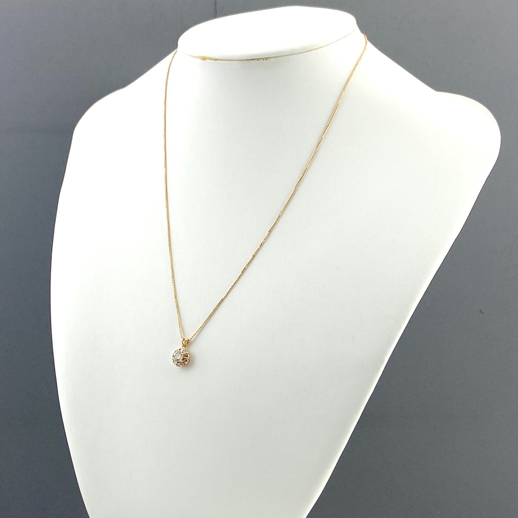 【最終値引き】 メレダイヤ デザインネックレス PG ピンクゴールド ペンダント ネックレス K18 ダイヤモンド レディース 【中古】nbjwl