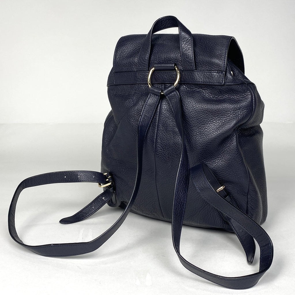 コーチ ロゴ リュックサック バックパック デイパック リュック レザー ネイビー F37410 レディース 【中古】brbag