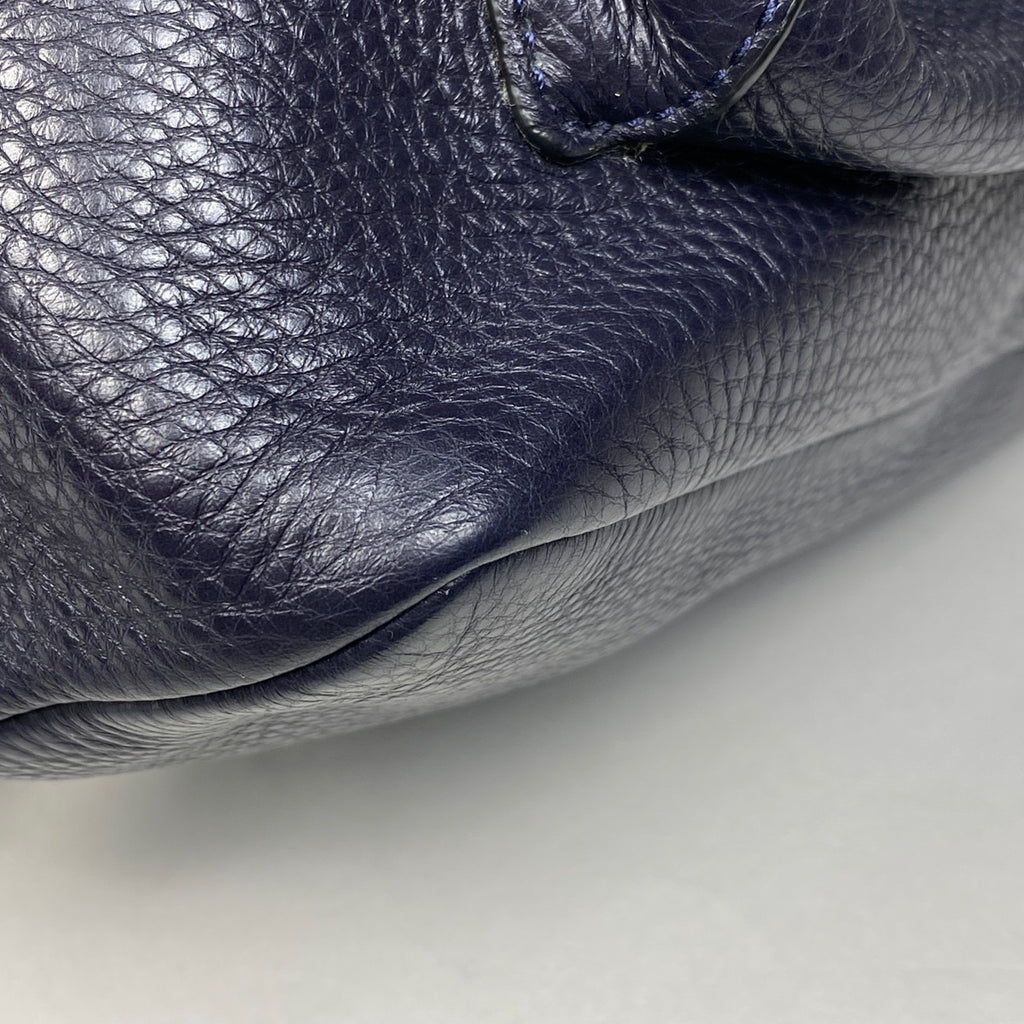 コーチ ロゴ リュックサック バックパック デイパック リュック レザー ネイビー F37410 レディース 【中古】brbag