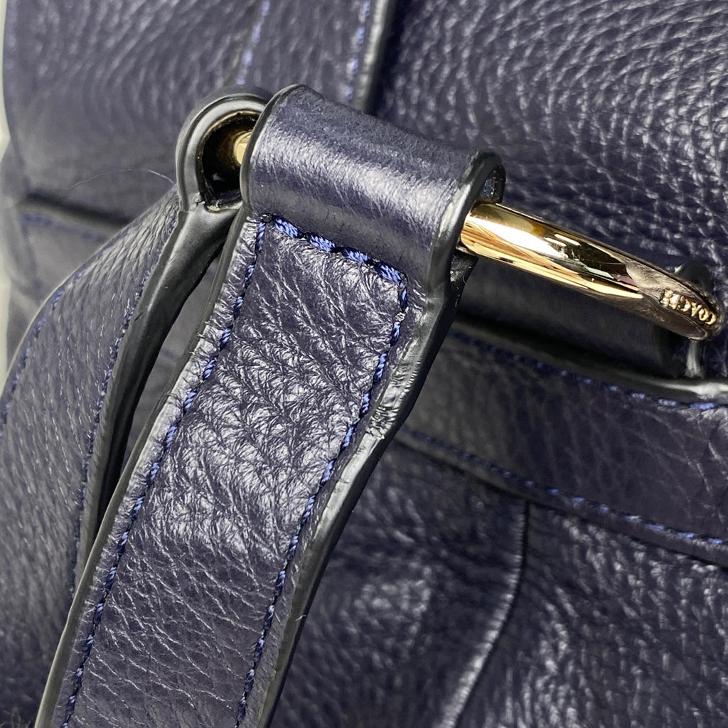コーチ ロゴ リュックサック バックパック デイパック リュック レザー ネイビー F37410 レディース 【中古】brbag