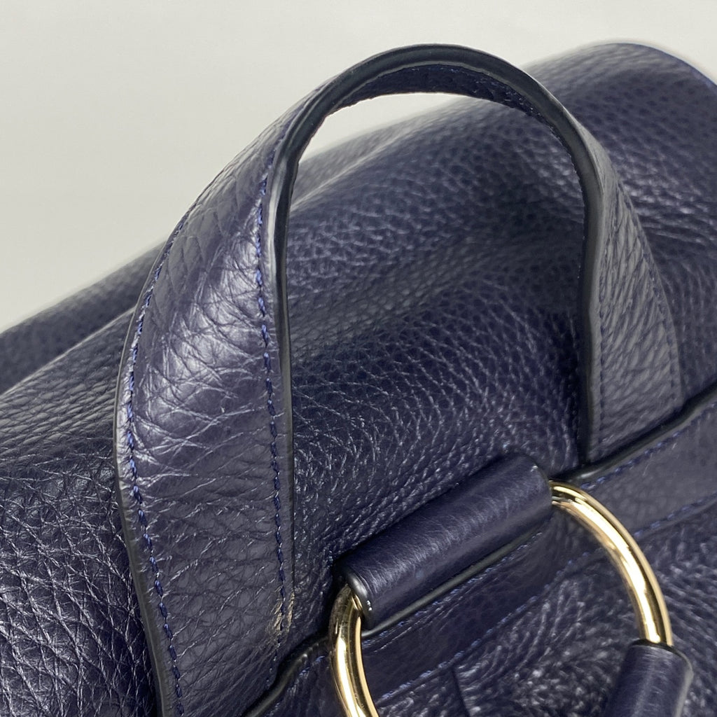 コーチ ロゴ リュックサック バックパック デイパック リュック レザー ネイビー F37410 レディース 【中古】brbag