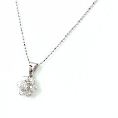 フラワーモチーフ デザインネックレス プラチナ ペンダント メレダイヤ 花 ネックレス Pt900 750 ダイヤモンド レディース 【中古】nbjwl