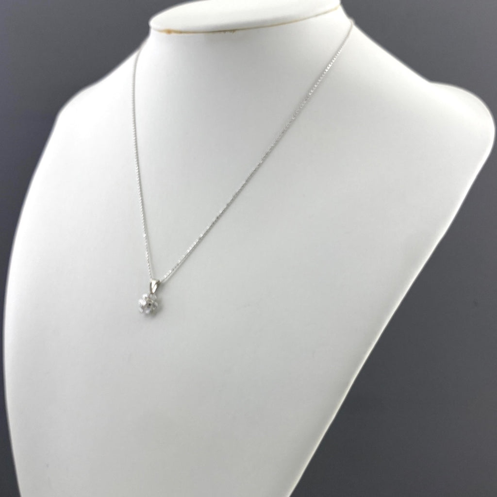 フラワーモチーフ デザインネックレス プラチナ ペンダント メレダイヤ 花 ネックレス Pt900 750 ダイヤモンド レディース 【中古】nbjwl