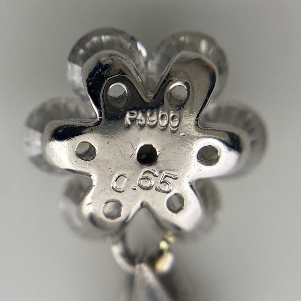 フラワーモチーフ デザインネックレス プラチナ ペンダント メレダイヤ 花 ネックレス Pt900 750 ダイヤモンド レディース 【中古】nbjwl