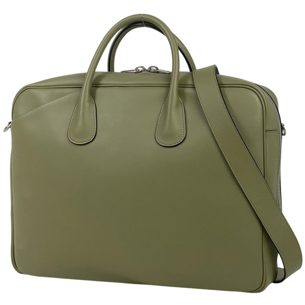 ヴァレクストラ デザイン ビジネスバッグ 2WAY ショルダーバッグ ハンドバッグ ビジネスバッグ レザー グリーン メンズ 【中古】brbag