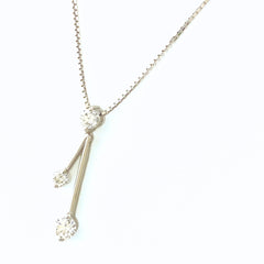 ダイヤモンド デザインネックレス プラチナ ペンダント ネックレス Pt900 Pt850 ダイヤモンド レディース 【中古】nbjwl