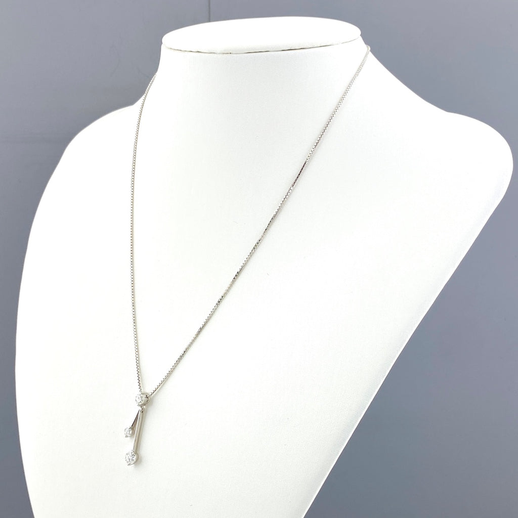 ダイヤモンド デザインネックレス プラチナ ペンダント ネックレス Pt900 Pt850 ダイヤモンド レディース 【中古】nbjwl