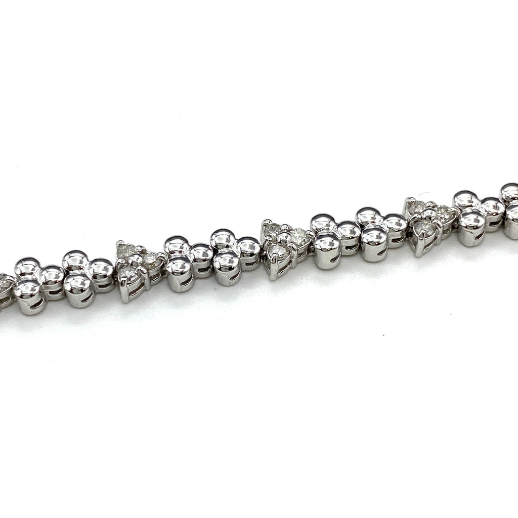 メレダイヤ デザインブレスレット WG ホワイトゴールド 腕輪 ブレスレット K18 WG ダイヤモンド レディース 【中古】nbjwl