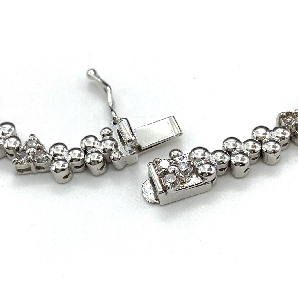 メレダイヤ デザインブレスレット WG ホワイトゴールド 腕輪 ブレスレット K18 WG ダイヤモンド レディース 【中古】nbjwl
