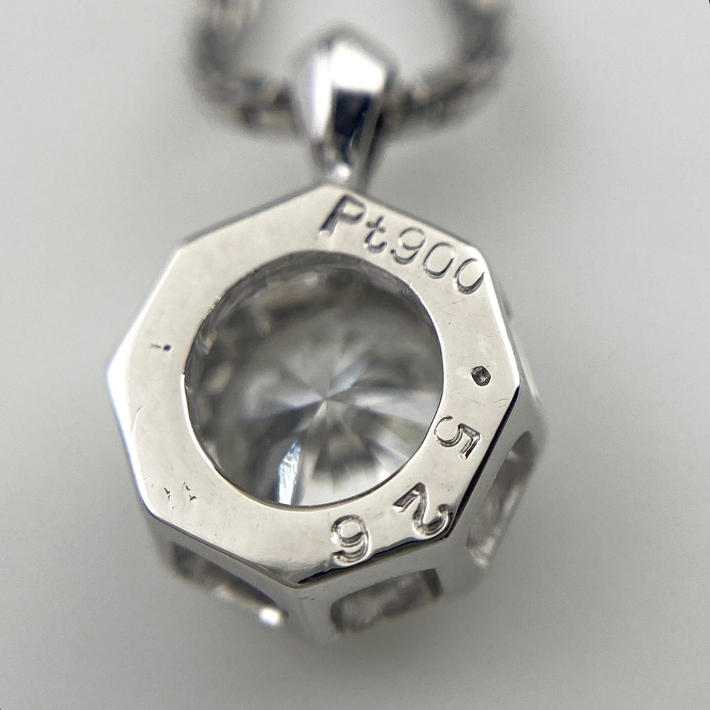 ダイヤモンド デザインネックレス プラチナ ペンダント ネックレス Pt900 Pt850 ダイヤモンド レディース 【中古】nbjwl
