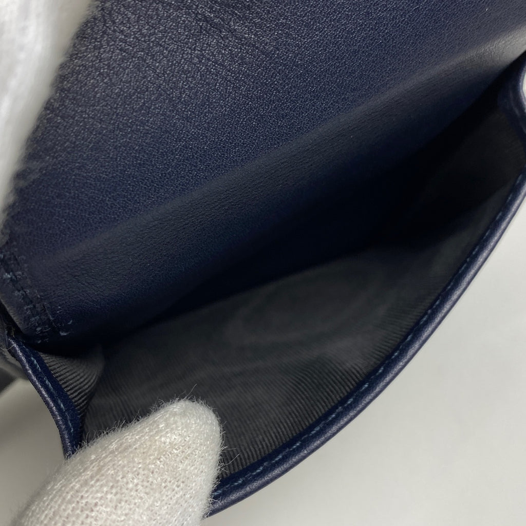 グッチ マイクログッチシマ 二つ折り 財布 シグネチャー シマレザー ネイビー 150413 メンズ 【中古】brbag