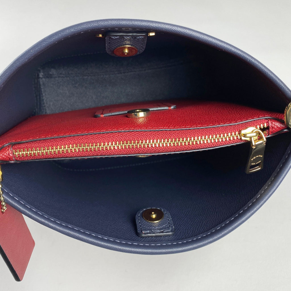 コーチ シグネチャー ハンドバッグ 2WAY ショルダーバッグ ハンドバッグ キャンバス ネイビー CA178 レディース 【中古】 brbag