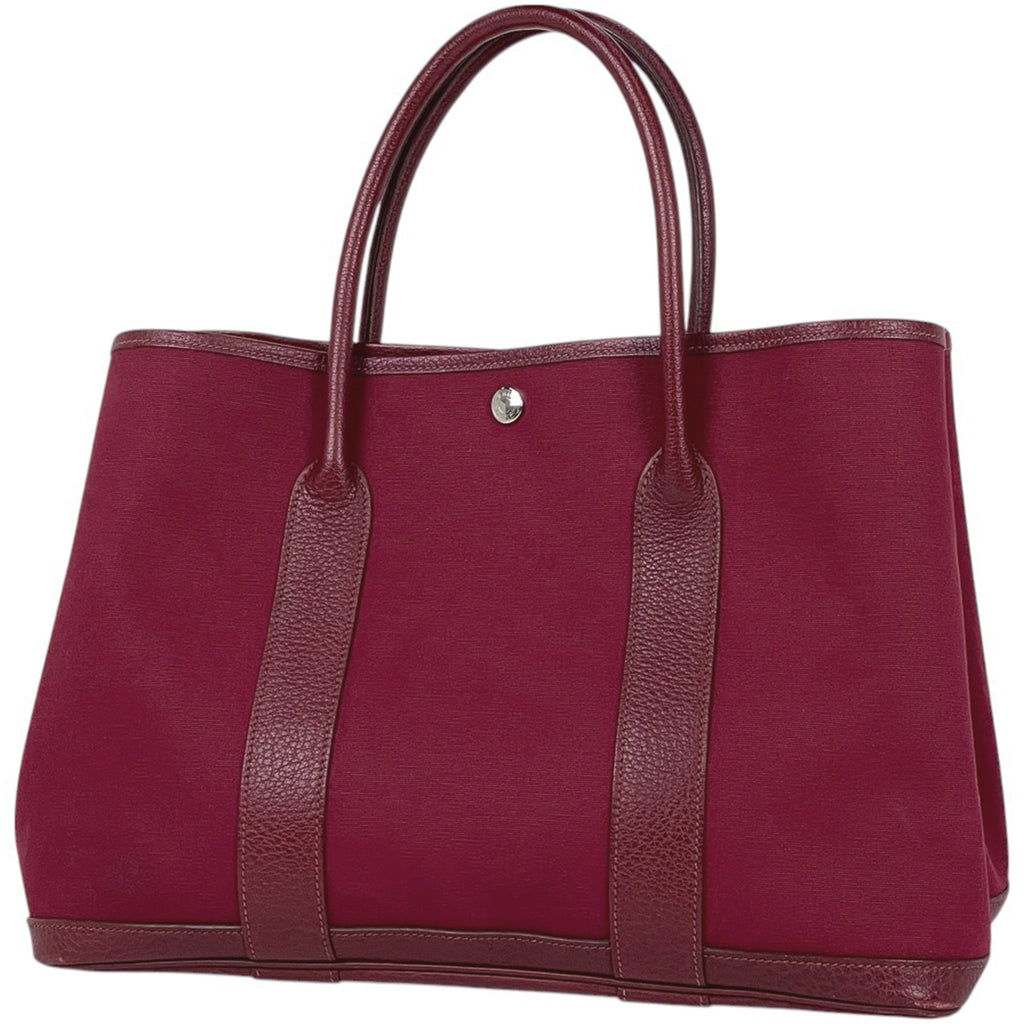 エルメス ガーデンパーティ PM ハンドバッグ トートバッグ トワルオフィシエ レッド □I レディース 【中古】brbag