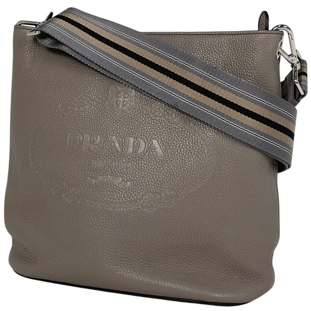 プラダ ロゴ ショルダーバッグ ヴィッテロ フェニックス ショルダーバッグ レザー ベージュ 1BE057 レディース 【中古】brbag