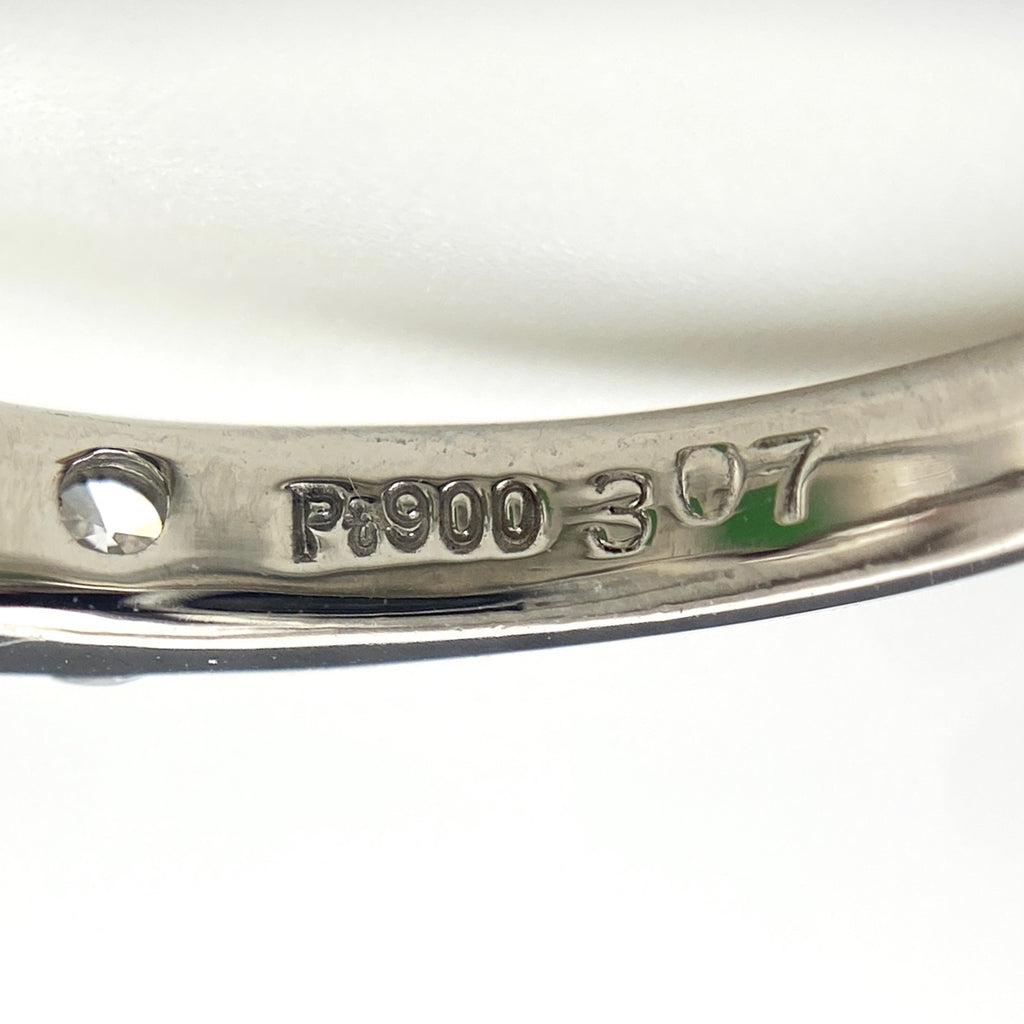 グリーンオパール デザインリング プラチナ メレダイヤ 指輪 リング 8.7 Pt900 オパール ダイヤモンド 【中古】nbjwl