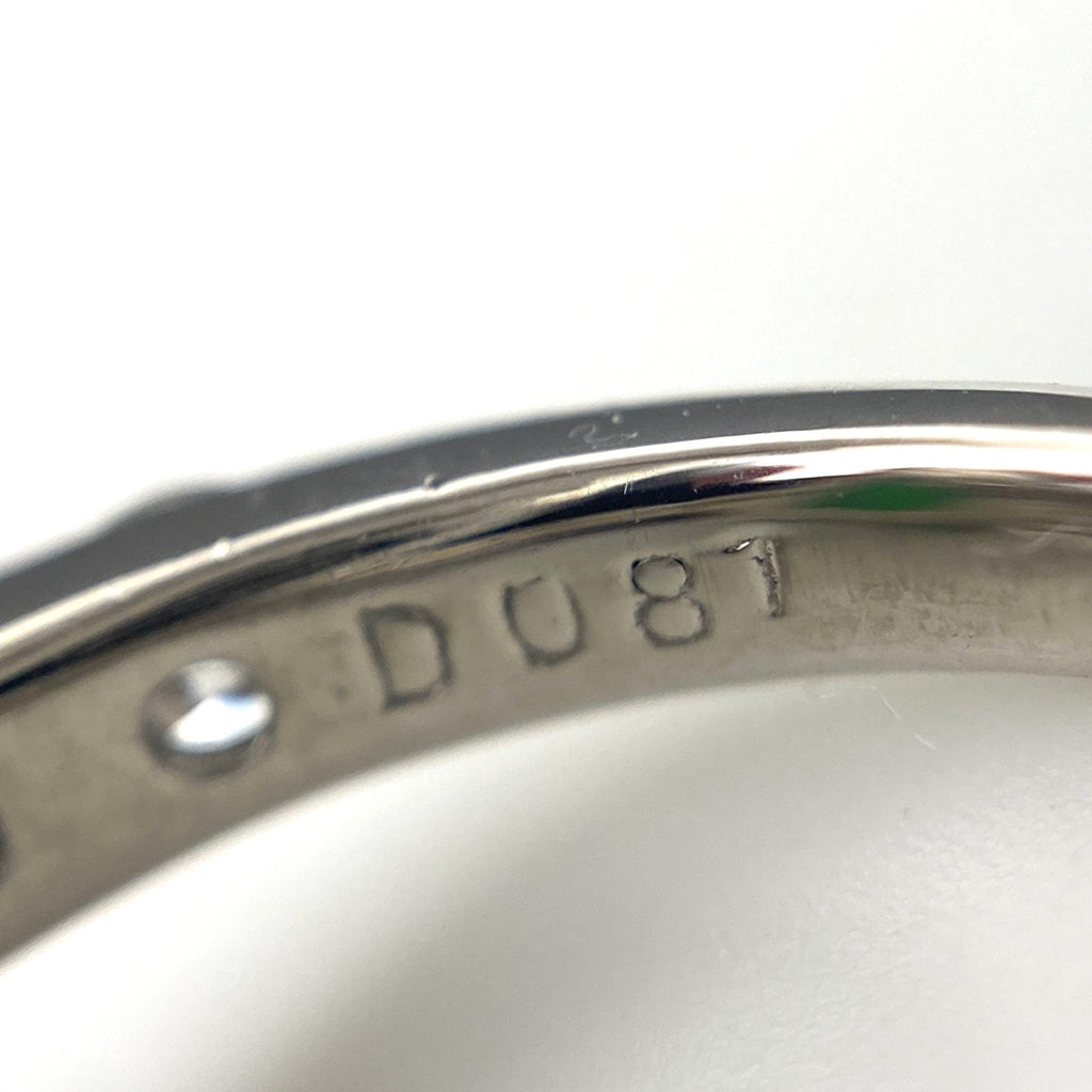 グリーンオパール デザインリング プラチナ メレダイヤ 指輪 リング 8.7 Pt900 オパール ダイヤモンド 【中古】nbjwl