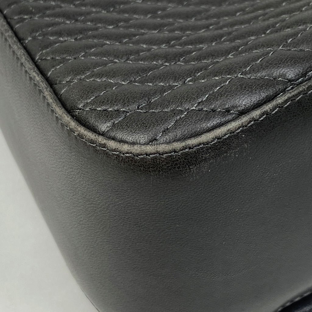 バリー ロゴ ショルダーバッグ キルティング ワンショルダー ショルダーバッグ レザー グレー レディース 【中古】brbag