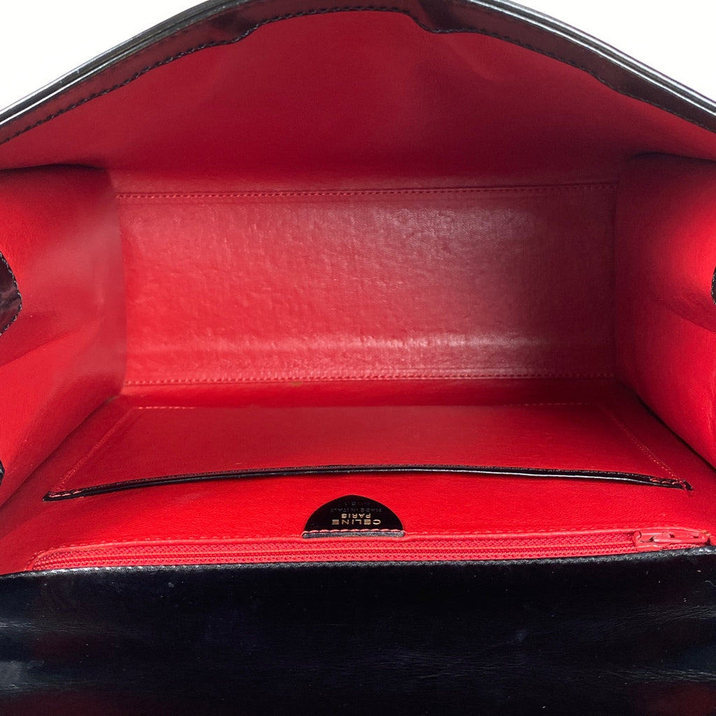 セリーヌ ロゴ ハンドバッグ 手提げ ハンドバッグ レザー ブラック レディース 【中古】brbag