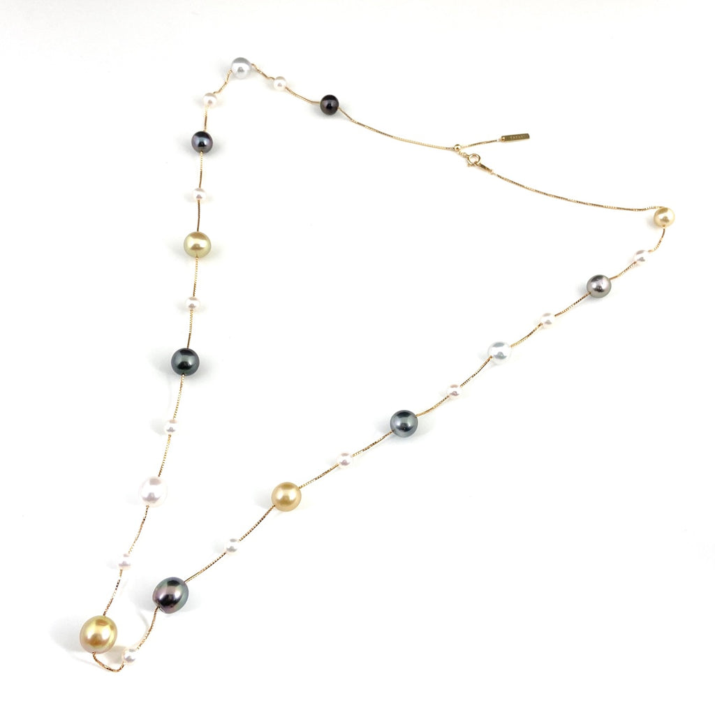 タサキ パール デザインネックレス YG イエローゴールド 真珠 ネックレス K18 750 パール レディース 【中古】 
 ラッピング可