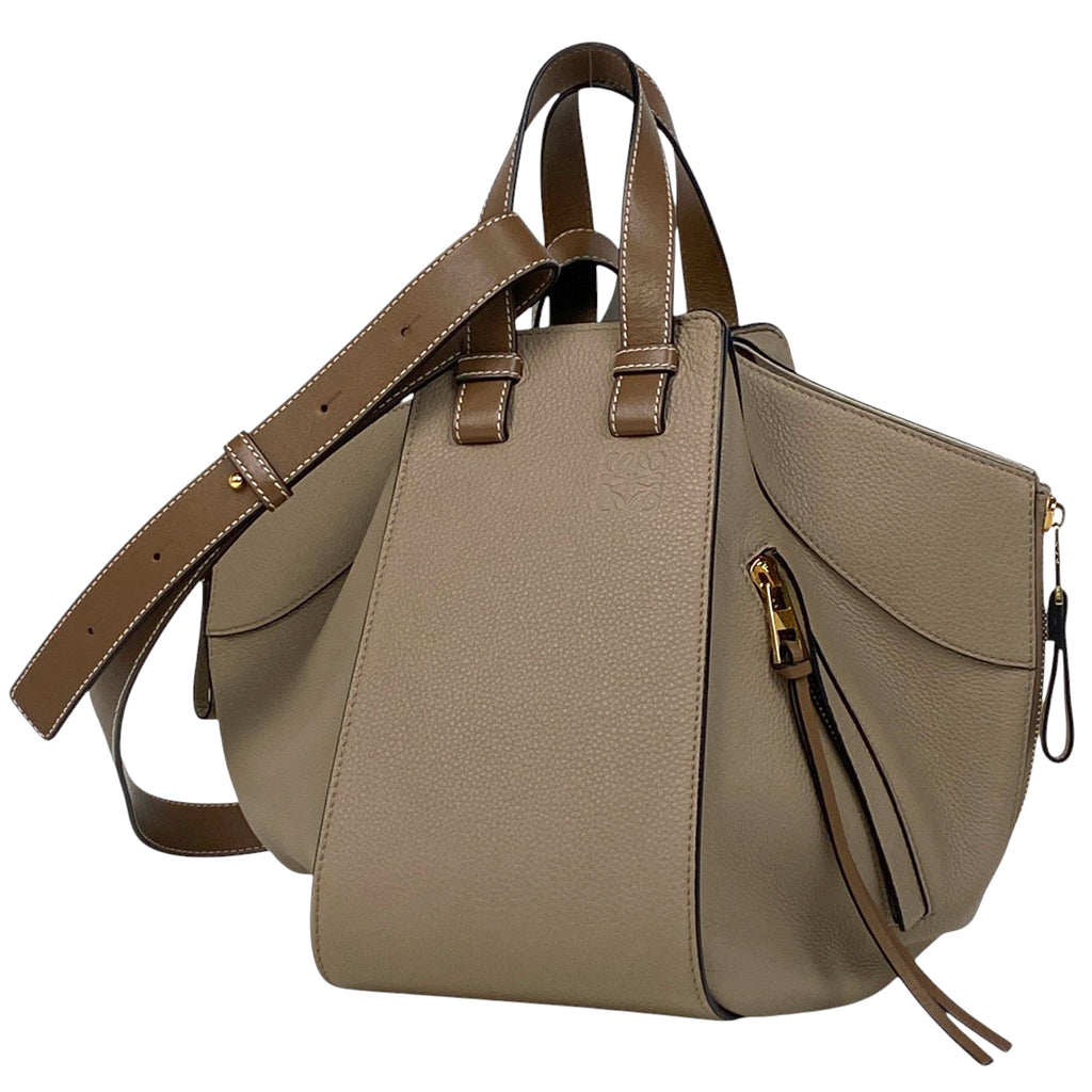 ロエベ ハンモック バッグ スモール アナグラム 2WAY ショルダーバッグ ハンドバッグ レザー ブラウン レディース 【中古】brbag