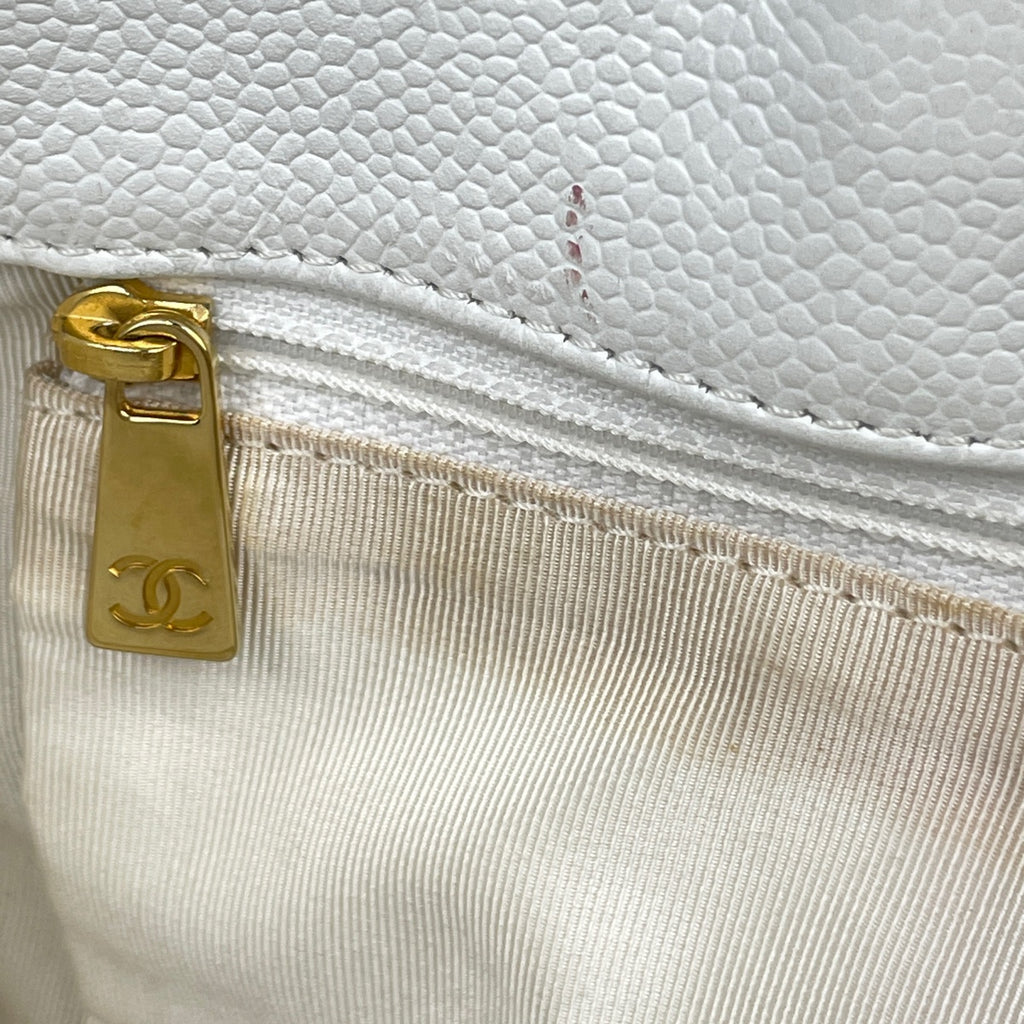 シャネル ココマーク トートバッグ ショルダーバッグ トートバッグ キャビアスキン ホワイト レディース 【中古】 brbag