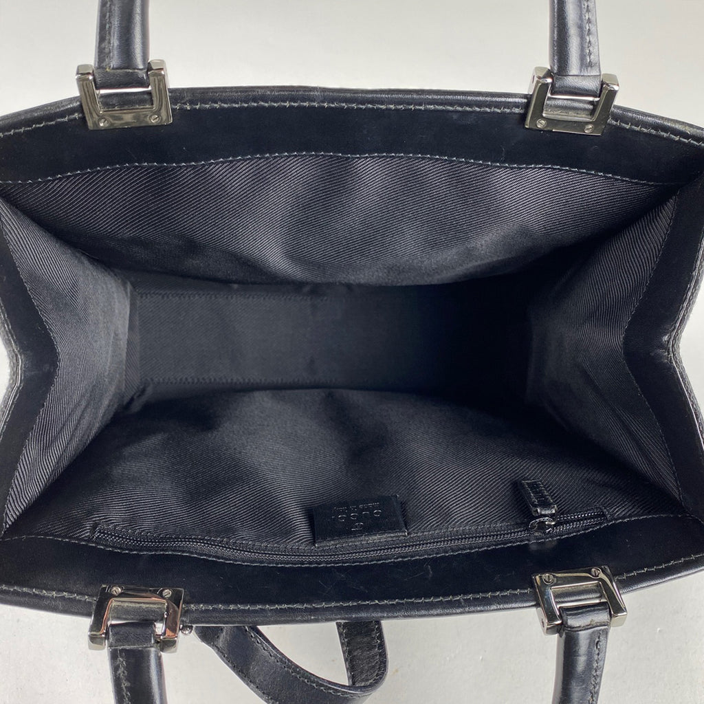 グッチ ジャッキーライン ハンドバッグ ロゴ GG柄 トート ハンドバッグ GGキャンバス ブラック 01715 レディース 【中古】 brbag