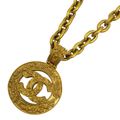 シャネル ココマーク ラウンド チェーン ネックレス 丸型 ネックレス GP ゴールド レディース 【中古】 bracc