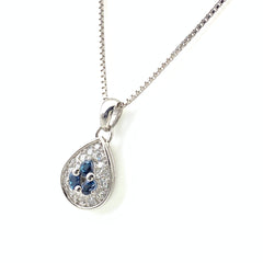 ドロップ モチーフ デザインネックレス プラチナ ペンダント メレダイヤ ダイヤモンド 雫 ネックレス Pt900 Pt850 アレキサンドライト レディース 【中古】nbjwl