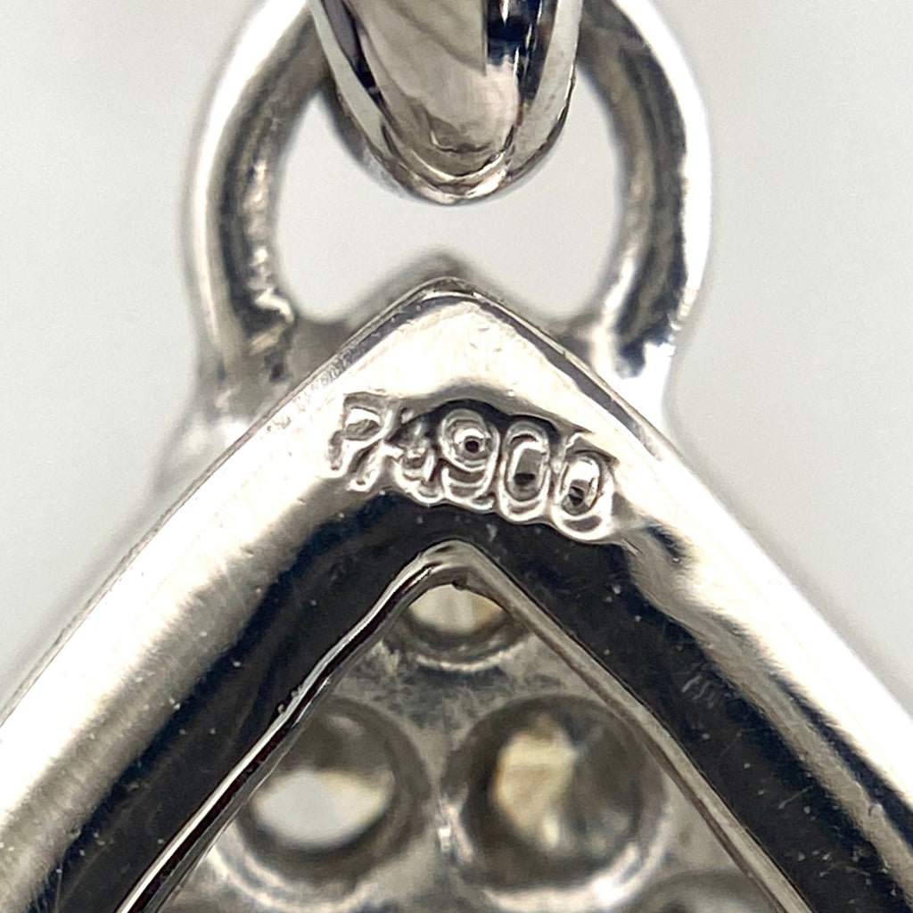ドロップ モチーフ デザインネックレス プラチナ ペンダント メレダイヤ ダイヤモンド 雫 ネックレス Pt900 Pt850 アレキサンドライト レディース 【中古】nbjwl