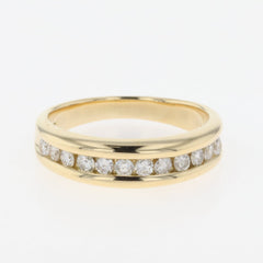 【在庫一掃】 メレダイヤ デザインリング YG イエローゴールド 指輪 リング 12号 K18 ダイヤモンド レディース 【中古】 nbjwl